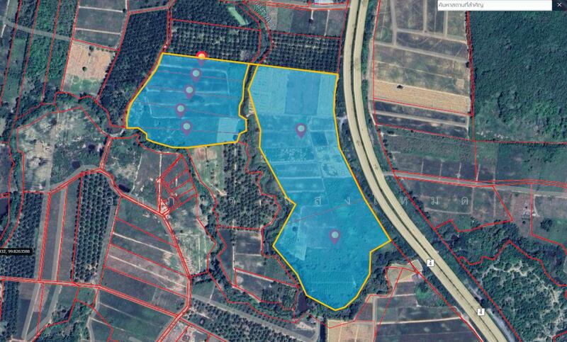 Land of 78 rai, wide frontage, adjacent to Phetkasem Road, Prachuap Khiri Khan
