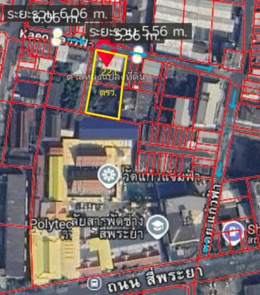 ขายที่ดิน 221 ตรว. พร้อมตึกแถว 6 ห้อง และบ้านไม้ทรงไทย 2 หลัง ซอยวัดแก้วฟ้า สี่พระยา, Bangkok