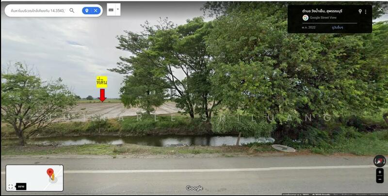 Land for Sale in Suphan Buri: Prime Location in Bang Pla Ma Rice field for sale with public road and, Suphan Buri