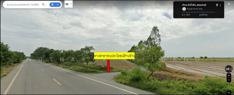 Land for Sale in Suphan Buri: Prime Location in Bang Pla Ma Rice field for sale with public road and, Suphan Buri