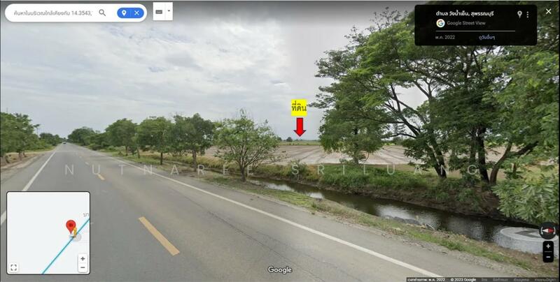 Land for Sale in Suphan Buri: Prime Location in Bang Pla Ma Rice field for sale with public road and, Suphan Buri