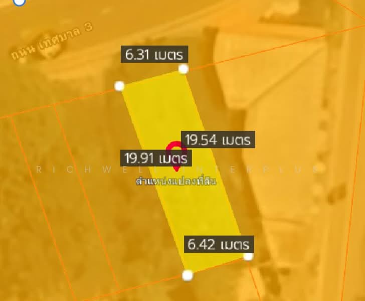 Land for sale in Khlong Kiu, 43 square wah, adjacent to Municipal Road 3,, Chon Buri (Pattaya)