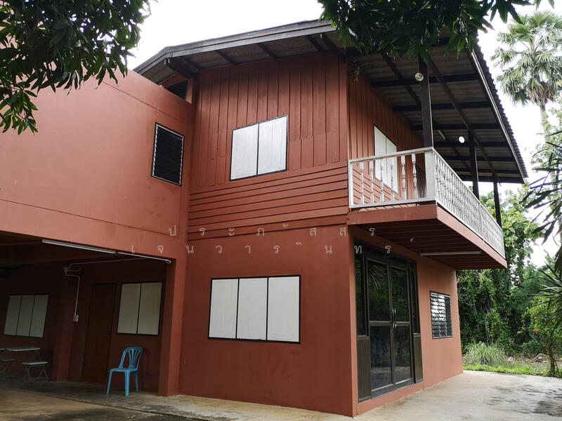 Land for sale 11 rai with a 2-story detached house, located by the river, offering a shady, Kanchanaburi