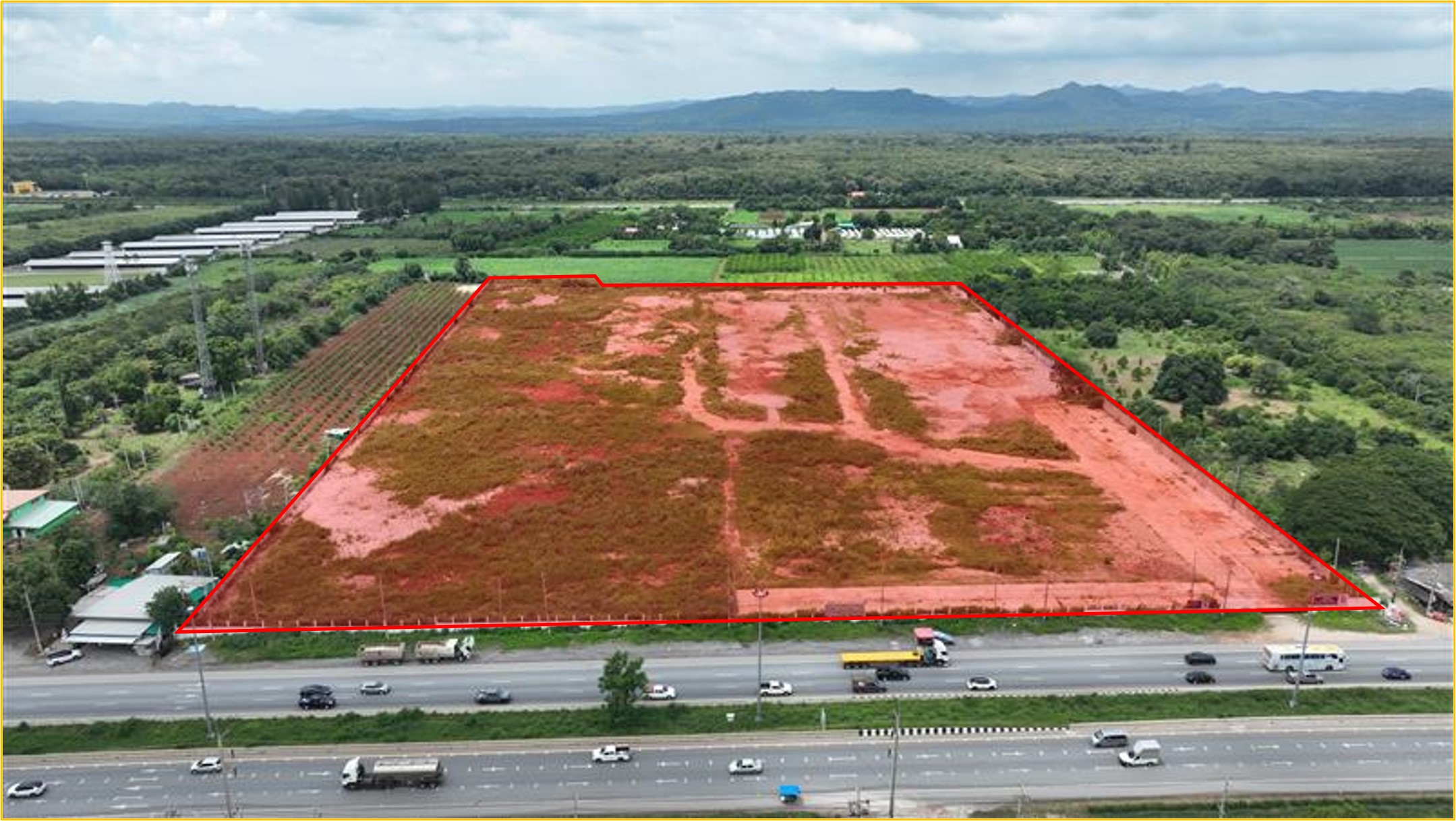 Large-Scale Land Plot for Sale, 49 Rai on Mittraphap Road, Muak Lek, Saraburi - 213m Prime Frontage