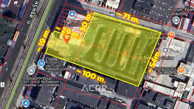 Prime Commercial Land for Sale on Sukhumvit Soi 109 Only 550 meters from BTS Bearing, Samut Prakan