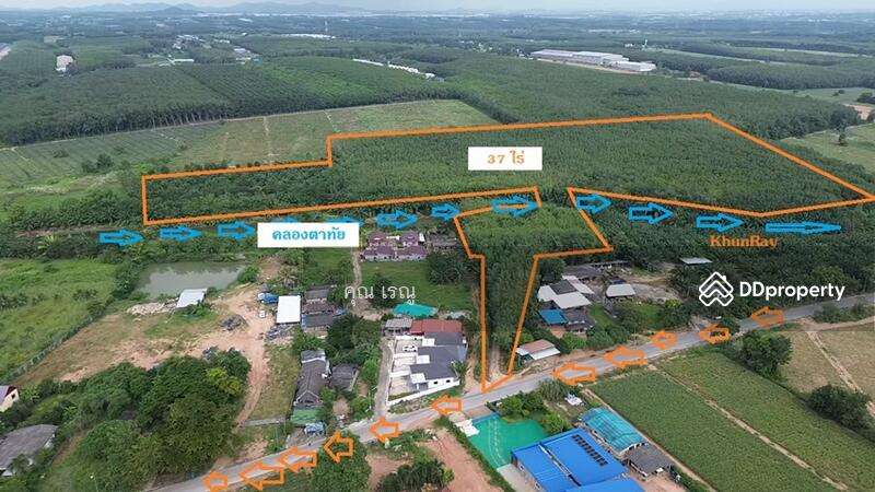 Land for sale 37 Rai closed to Klong Ta Tai, Rayong