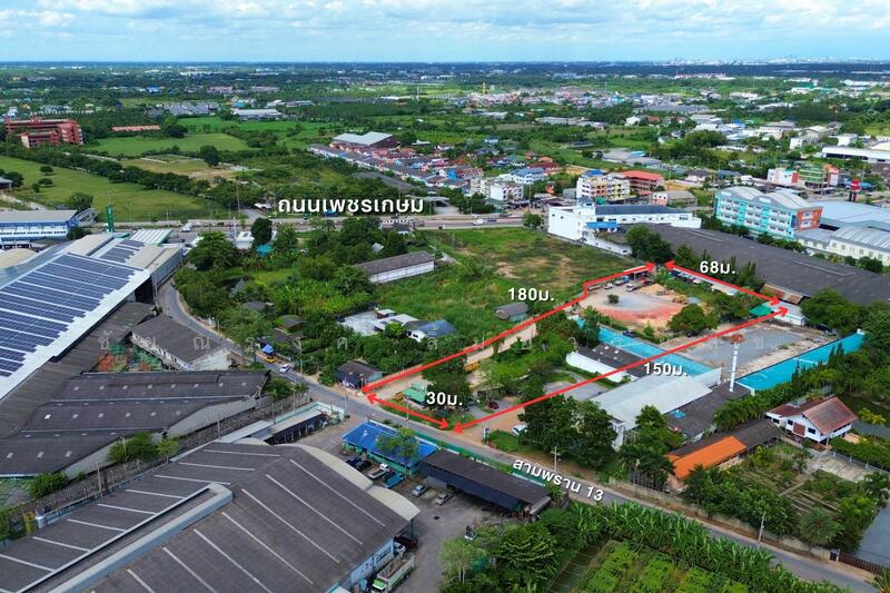 ที่ดินผังสีชมพู 4-3-98 ไร่ ถนนสามพราน 13 เพียง 200 เมตรจากถนนเพชรเกษม ติดถนน 6 เมตรรถใหญ่วิ่งสวนได้, Nakhon Pathom