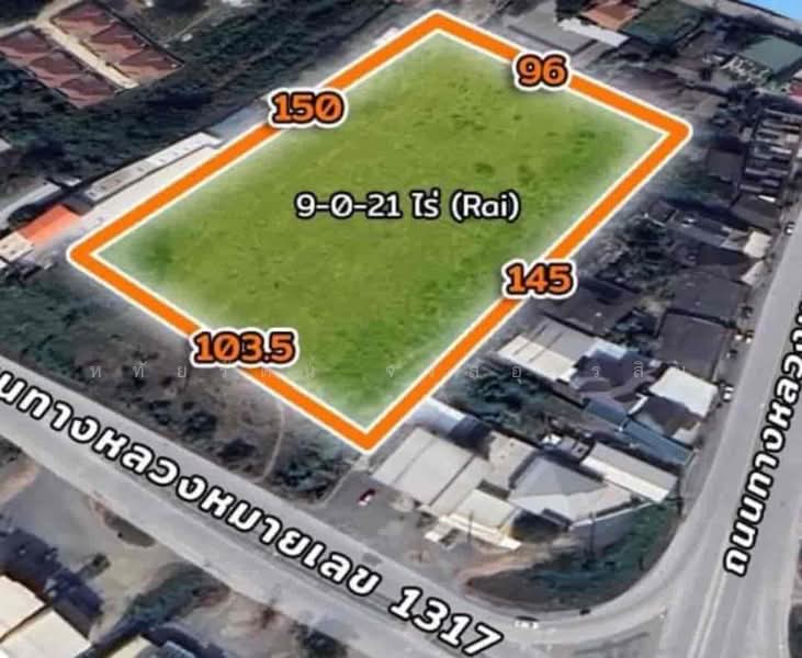 Beautiful plot of land,next to the main road, 1317 Orange Plan, area 9-0-21 rai, San Kamphaeng, Chiang Mai