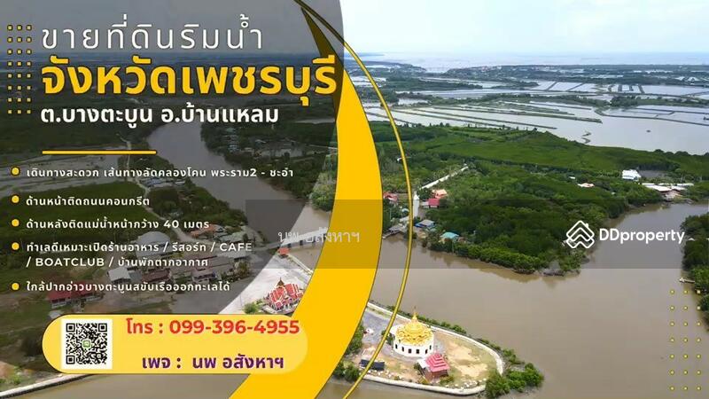 ขายที่ดินติดแม่น้ำ 4-2-93ไร่ (1,893 ตรว.)ใกล้ปากอ่าวบางตะบูน อ.บ้านแหลม, Phetchaburi