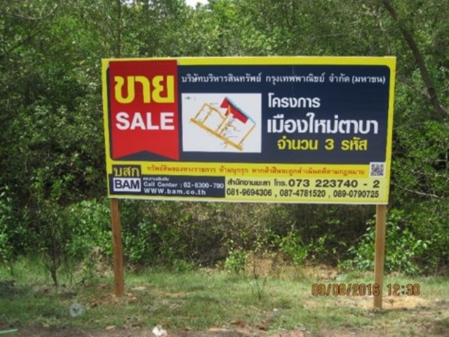 ที่ดินเปล่า โครงการเมืองใหม่ตาบา นราธิวาส