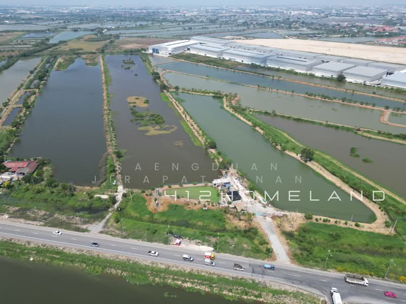 ขายที่ดิน 35 ไร่ ผังสีม่วง ติดถนนเลียบคลองส่งน้ำสุวรรณภูมิ บางพลี สมุทรปราการ, Samut Prakan