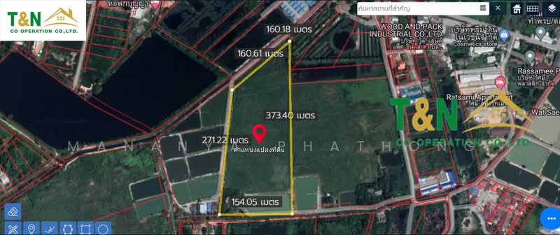 ที่ดินเปล่า 25-0-30 ไร่ บ้านโพธิ์ 8 ริ้ว ฉะเชิงเทรา, Chachoengsao