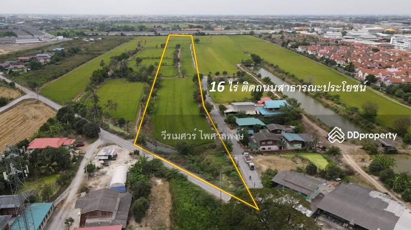 ขาย ที่ดิน บางบัวทอง ตำแหน่งใกล้ Central Westgate (ใกล้ดูโฮมบางบัวทอง เพียง 1 Km.) 16 ไร่, Nonthaburi