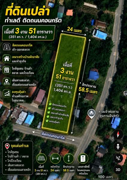 ที่ดินเปล่า ถนนโยธาธิการ เพชรบูรณ์ 2058 ตำบลบ้านโคก อำเภอเมืองเพชรบูรณ์ จังหวัดเพชรบูรณ์, Phetchabun