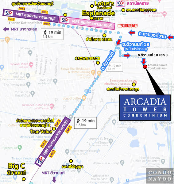 Arcadia Tower Condo Tiwanon, Nonthaburi
