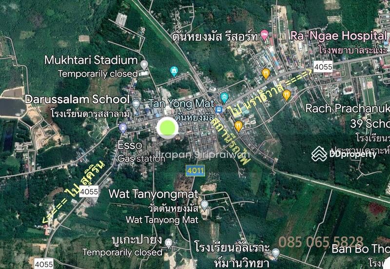 Land 1 rai in city center of Tanyongmat, Ra-Ngad. Next to 4 lane road connect Narathiwas and Sukirin, Narathiwat