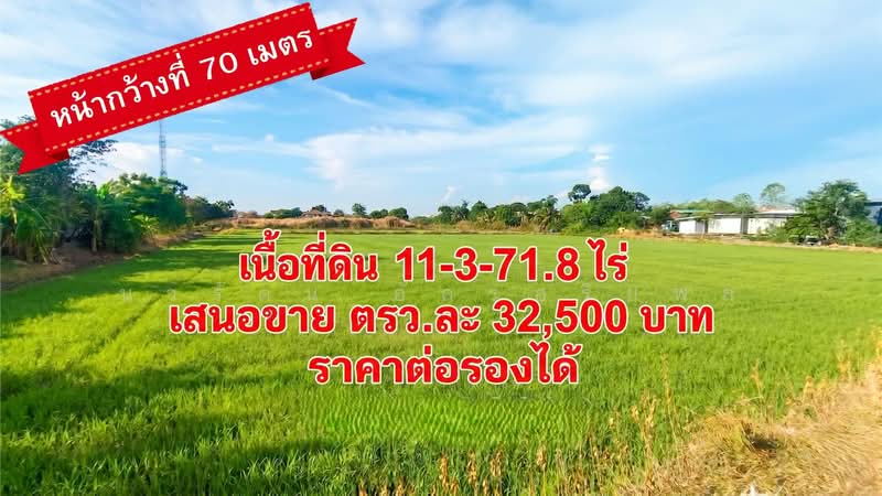 ขายด่วน! ที่ดิน 11 ไร่ 3 งาน 71.8 ตรว.ที่ดินผืนงาม ทำเลทองบางใหญ่ ใกล้แหล่งชุมชนและเทศบาล, Nonthaburi