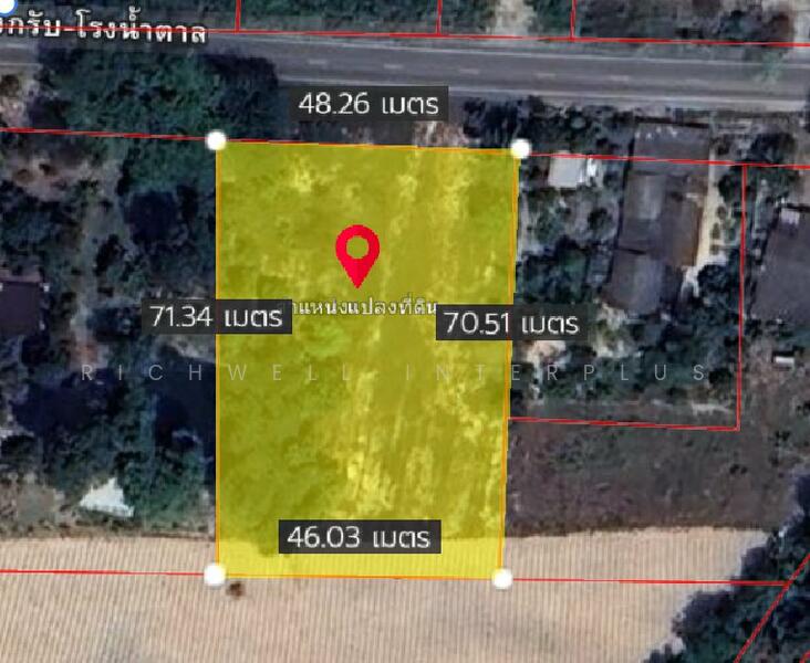Land for sale in Nong Bua, 2 rai, next to Soi Nong Krap-Sugar Factory Road,, Rayong
