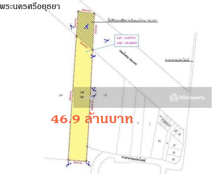 Land for sale next to Rojana Road, Baan Sang, Bang Pa-in, Phra Nakhon Si Ayutthaya, Phra Nakhon Si Ayutthaya