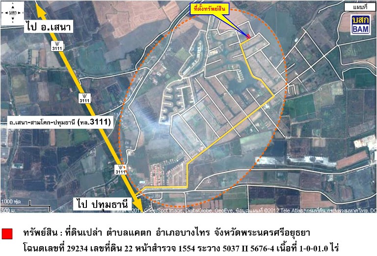 ที่ดินเปล่า โครงการเวลเนสซิตี้ พระนครศรีอยุธยา